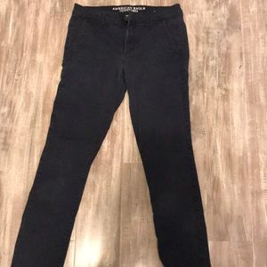 navy blue American eagle khakis